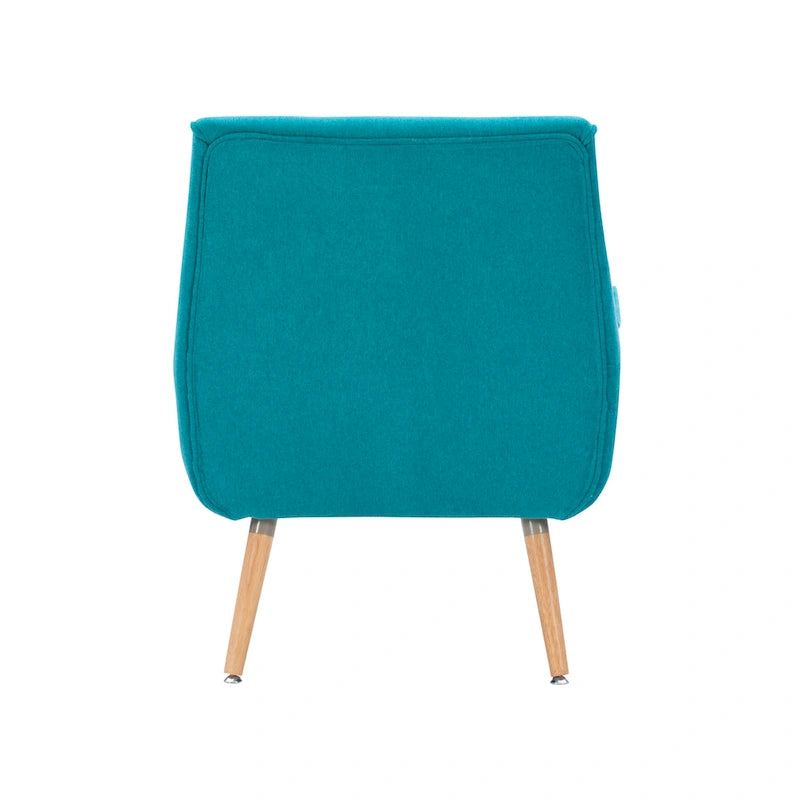Blue Fabric Button-Tufted Accent Chair, Blonde Legs, Seats 1