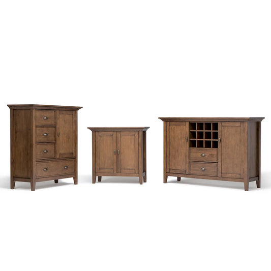 WYNDENHALL Mansfield SOLID WOOD 39 inch Wide Transitional Medium Storage Cabinet - 39w x 17d x 42 h