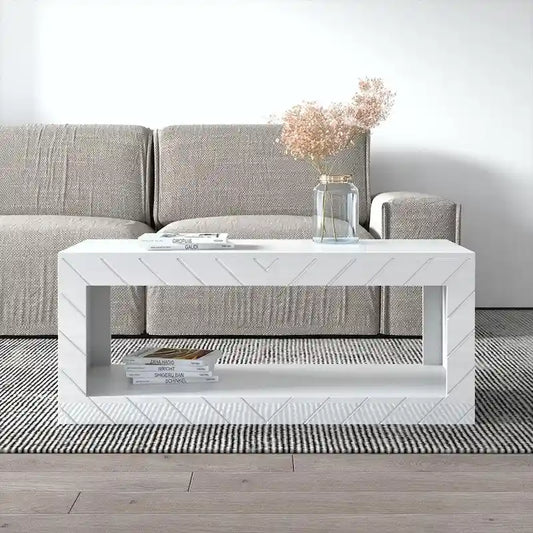 Gray / Black / White High Gloss Modern Coffee Table for 1
