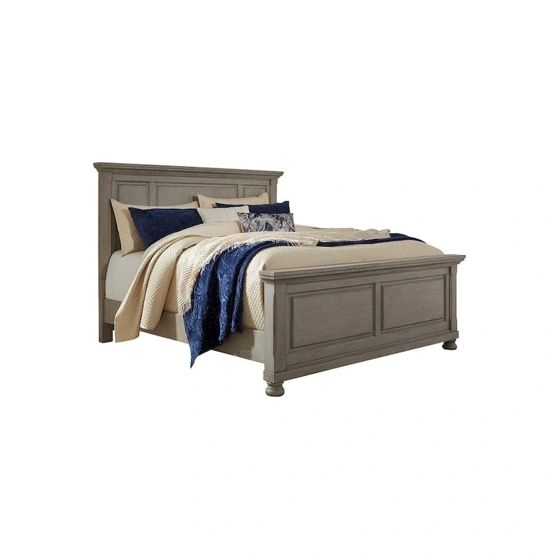 Light Grey Traditional Panel Bed – 1-2 Person, Queen / King / Cal King
