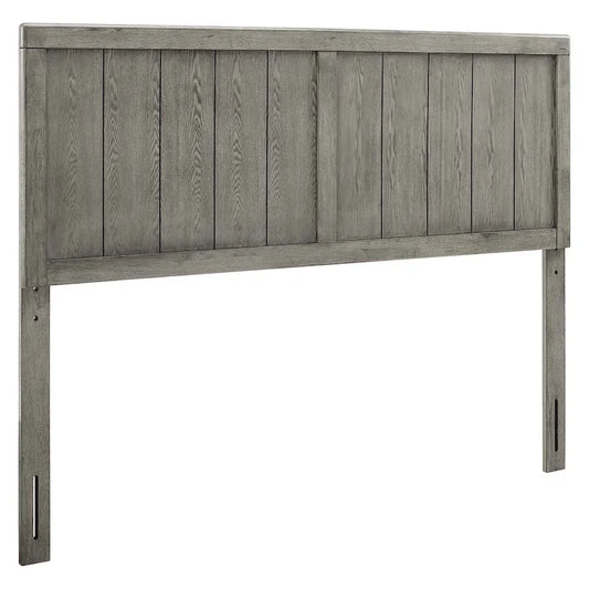 Widman Country Style Queen Size Grey Wooden Headboard