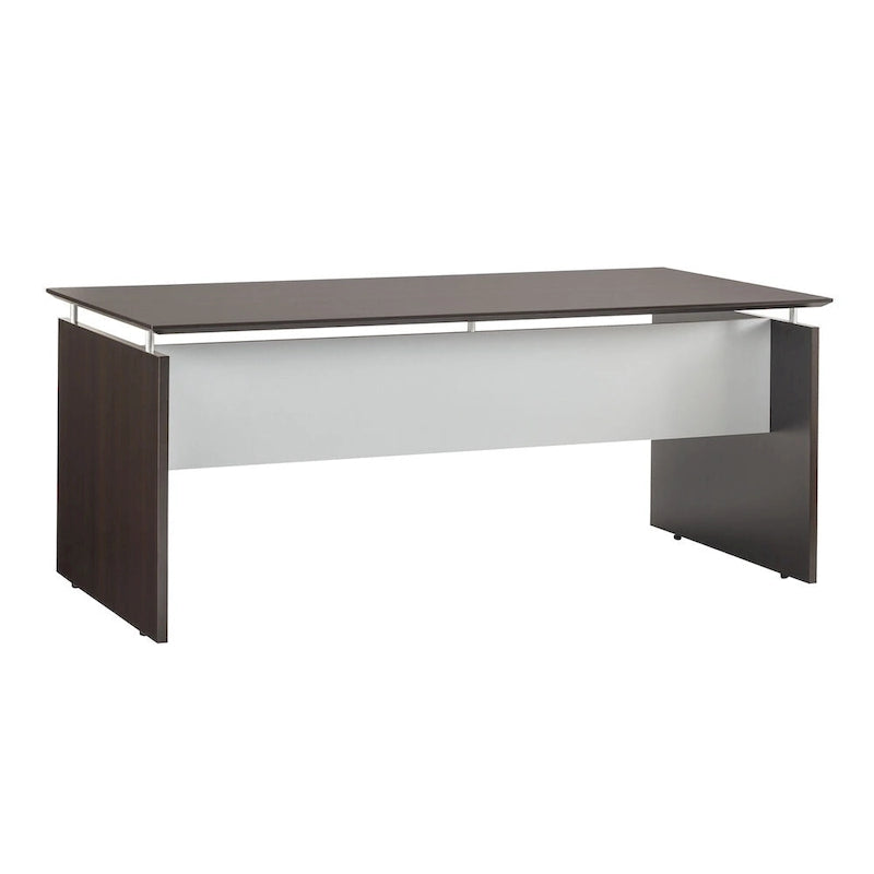 72"W Floating Surface Desk – Textured Sea Salt / Grey Steel / Mocha, Single-Person