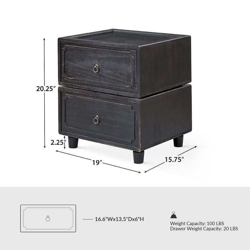 Greg Transitional 2 - Drawer Nightstand with Multiple Configurations by HULALA HOME