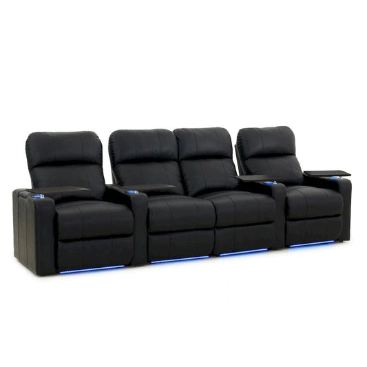 Octane Turbo XL700 Power Leather Home Theater Seating Set (Row of 4)