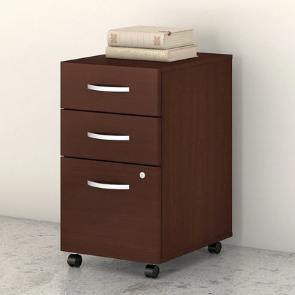 3-Drawer Mobile File Cabinet with Lock – Multiple Finishes, 1-Person
