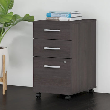 3-Drawer Mobile File Cabinet with Lock – Multiple Finishes, 1-Person