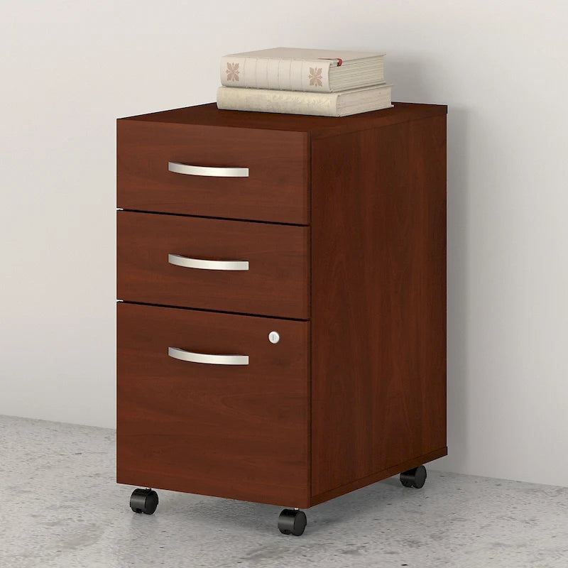 3-Drawer Mobile File Cabinet with Lock – Multiple Finishes, 1-Person