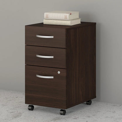 3-Drawer Mobile File Cabinet with Lock – Multiple Finishes, 1-Person