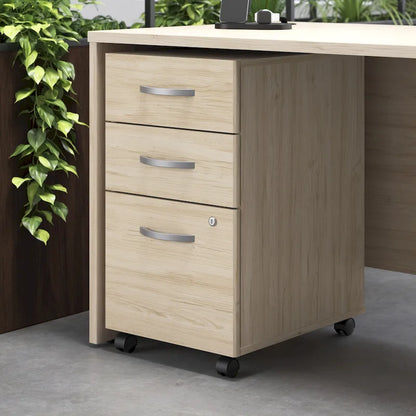 3-Drawer Mobile File Cabinet with Lock – Multiple Finishes, 1-Person