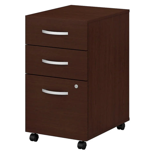3-Drawer Mobile File Cabinet with Lock – Multiple Finishes, 1-Person