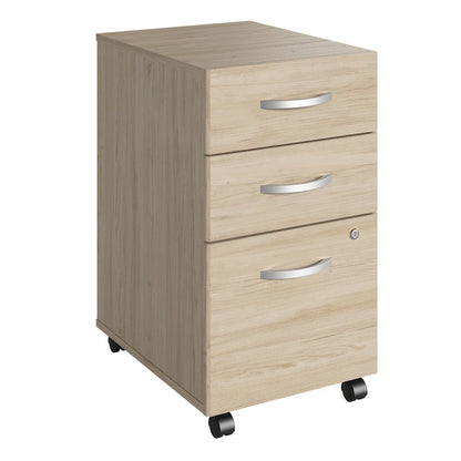 3-Drawer Mobile File Cabinet with Lock – Multiple Finishes, 1-Person