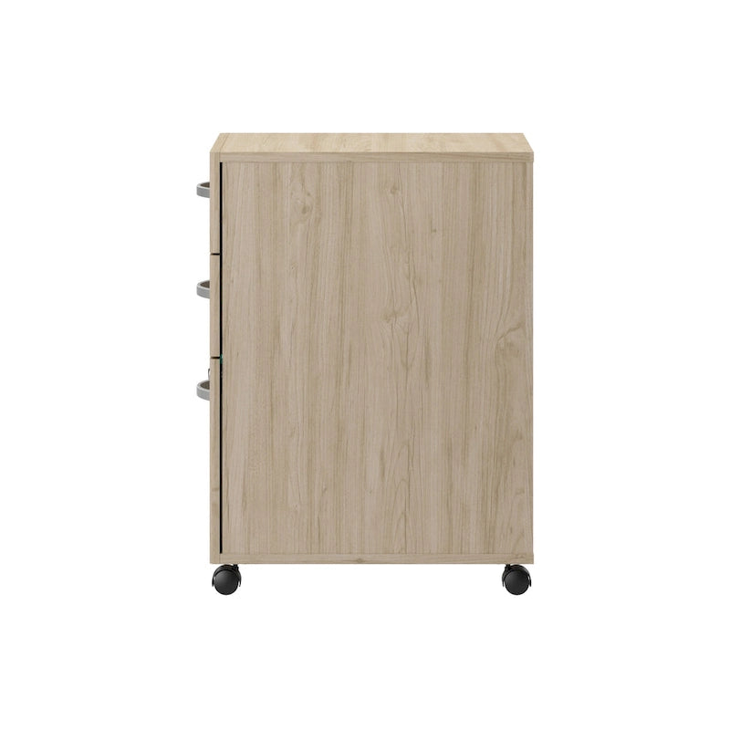 3-Drawer Mobile File Cabinet with Lock – Multiple Finishes, 1-Person