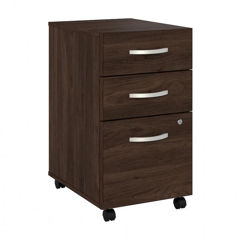 3-Drawer Mobile File Cabinet with Lock – Multiple Finishes, 1-Person