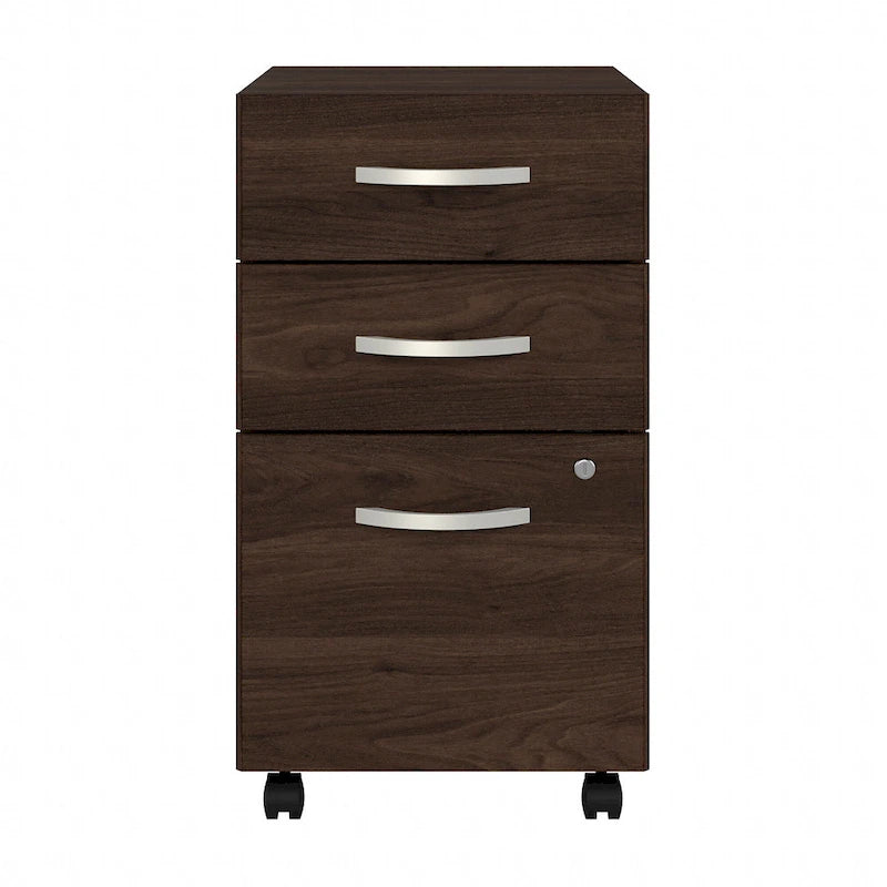 3-Drawer Mobile File Cabinet with Lock – Multiple Finishes, 1-Person