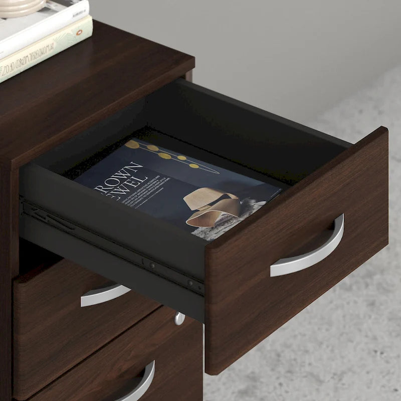 3-Drawer Mobile File Cabinet with Lock – Multiple Finishes, 1-Person