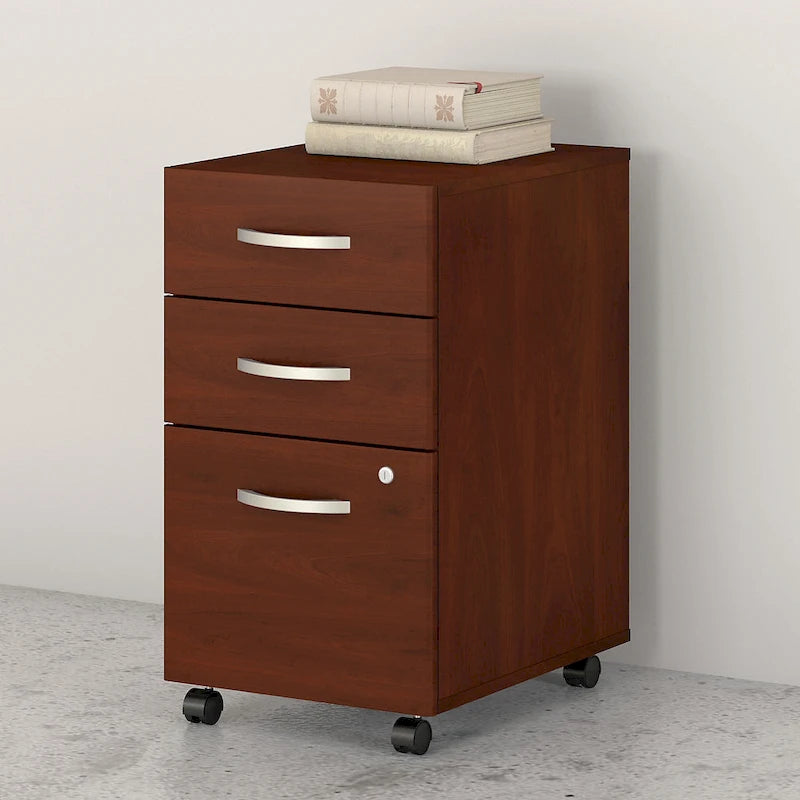 3-Drawer Mobile File Cabinet with Lock – Multiple Finishes, 1-Person