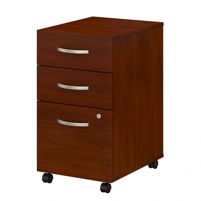 3-Drawer Mobile File Cabinet with Lock – Multiple Finishes, 1-Person