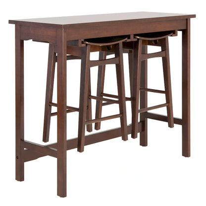 SAFAVIEH Neoma 3 Piece Pub Set - White Oak - 42.1 x 17.7 x 36.2 - 42Wx18Dx36H