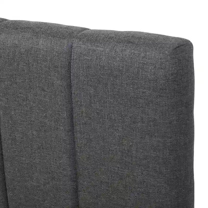 Linen Fabric Upholstered Platform Bed with Stripe Headboard & Footboard, Pull-out Trundle Bed & 3 Drawers, Wood Panel Bed