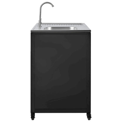 Outdoor Movable Kitchen Sink Patio Modular Kitchen Sink Station with Cabinet