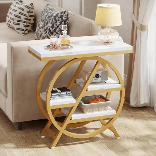 3-Tier End Table Narrow Side Table for Living Room