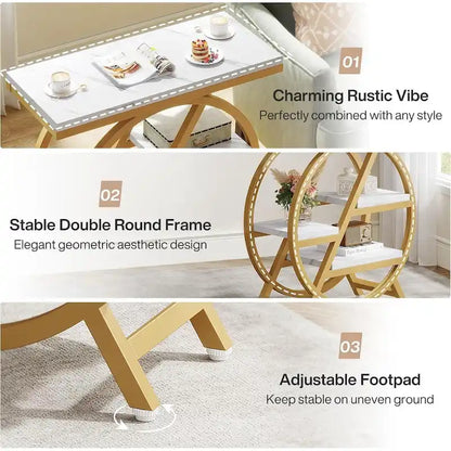 3-Tier End Table Narrow Side Table for Living Room