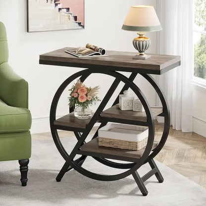 3-Tier End Table Narrow Side Table for Living Room