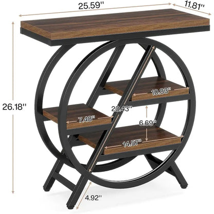 3-Tier End Table Narrow Side Table for Living Room