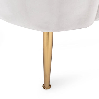 Beige / Turquoise / Blush / Natural / Honey / Teal Channel Stitched Velvet Sofa, 3-Seater, Gold Metal Legs