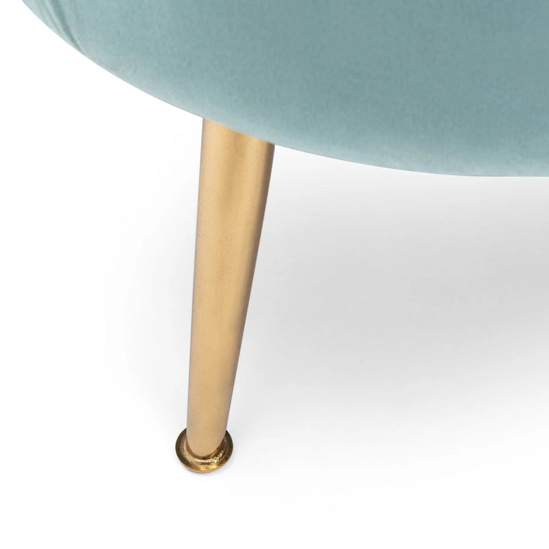 Beige / Turquoise / Blush / Natural / Honey / Teal Channel Stitched Velvet Sofa, 3-Seater, Gold Metal Legs