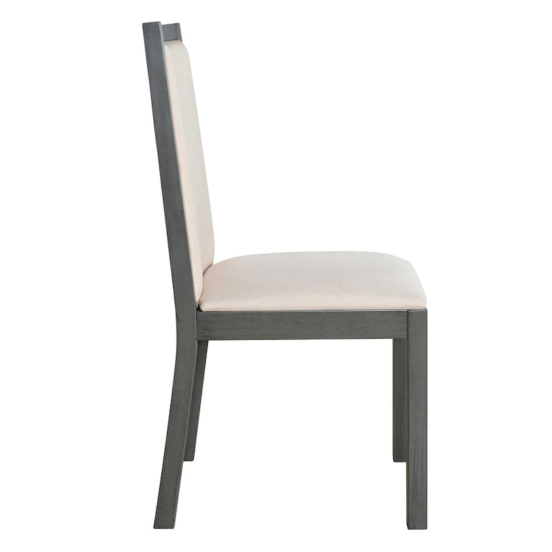 Farmhouse Style 6-Piece Dining Table Set with 4 Upholstered Dining Chairs and Bench