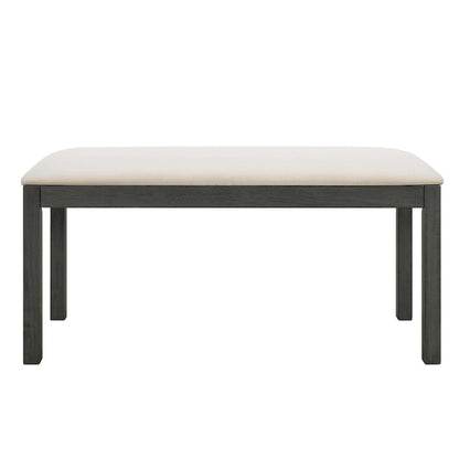 Farmhouse Style 6-Piece Dining Table Set with 4 Upholstered Dining Chairs and Bench