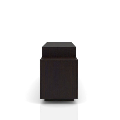 Contemporary TV Stand with 2 Drawers & Storage Cabinets, Cappuccino / Black, Fits 70"