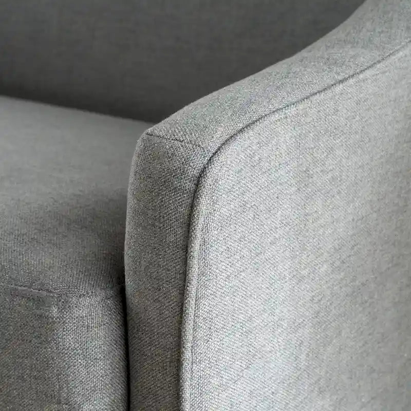Light Grey / Dark Grey Polyester Fabric 2-Seat Loveseat