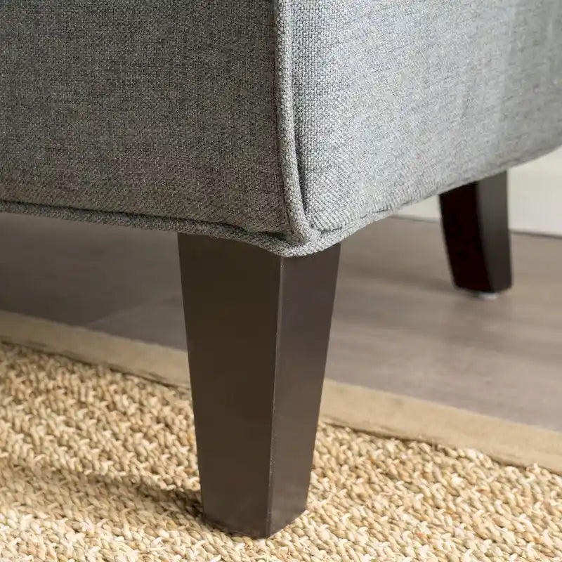 Light Grey / Dark Grey Polyester Fabric 2-Seat Loveseat