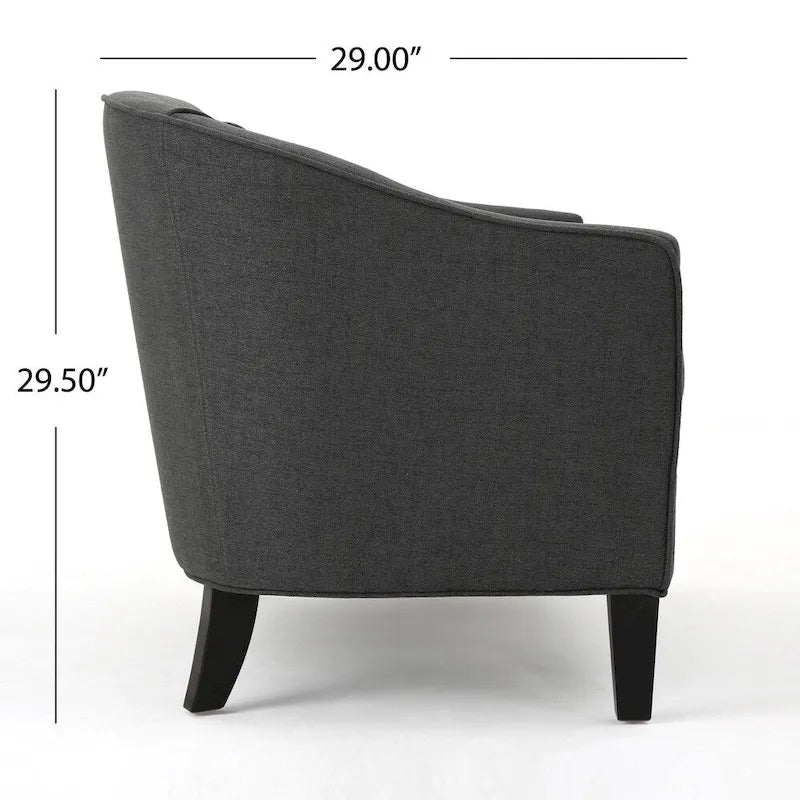 Light Grey / Dark Grey Polyester Fabric 2-Seat Loveseat