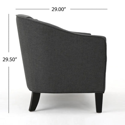 Light Grey / Dark Grey Polyester Fabric 2-Seat Loveseat