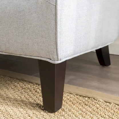 Light Grey / Dark Grey Polyester Fabric 2-Seat Loveseat