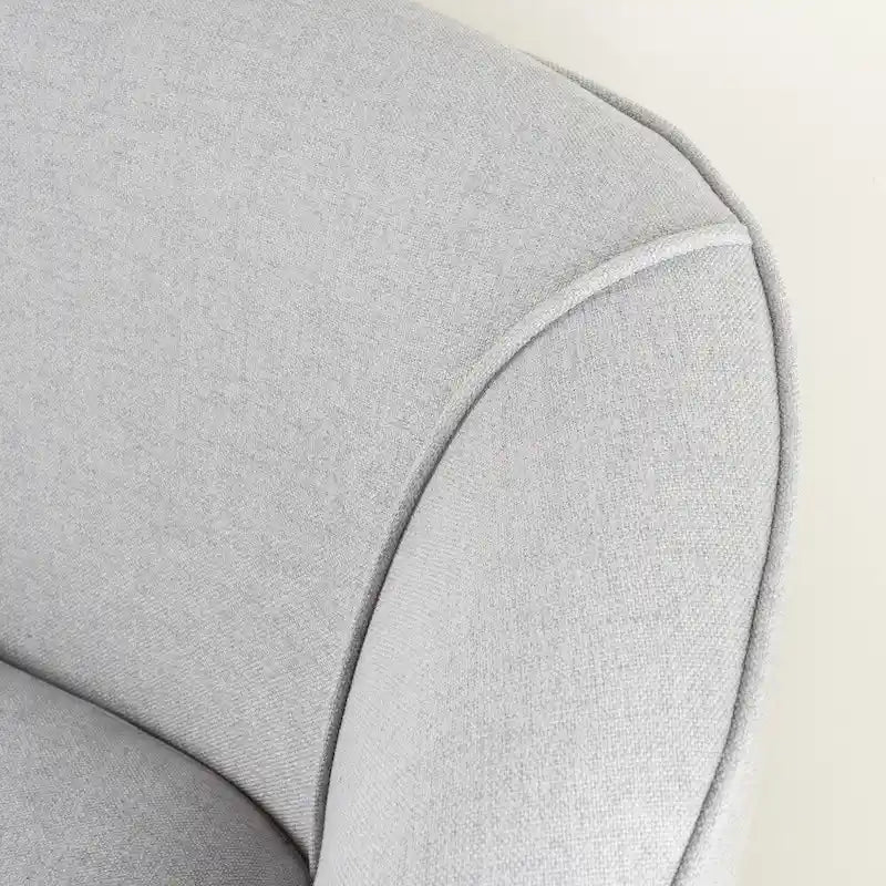 Light Grey / Dark Grey Polyester Fabric 2-Seat Loveseat