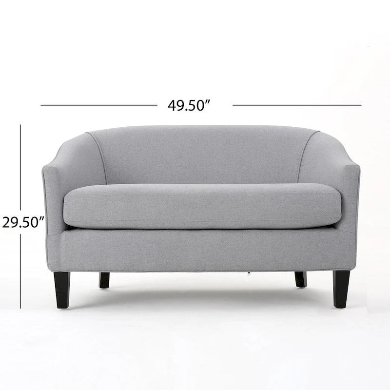 Light Grey / Dark Grey Polyester Fabric 2-Seat Loveseat