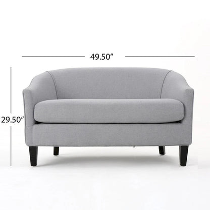 Light Grey / Dark Grey Polyester Fabric 2-Seat Loveseat