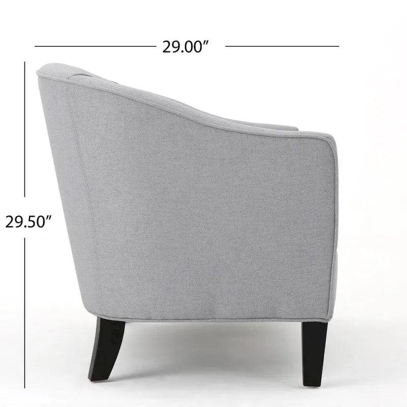 Light Grey / Dark Grey Polyester Fabric 2-Seat Loveseat