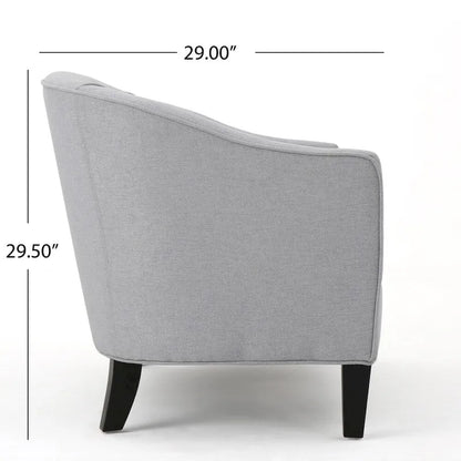 Light Grey / Dark Grey Polyester Fabric 2-Seat Loveseat