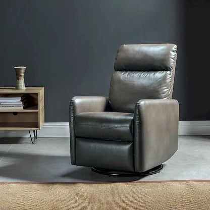 Leather Manual Swivel Recliner, 9 Colors, 1-Seat