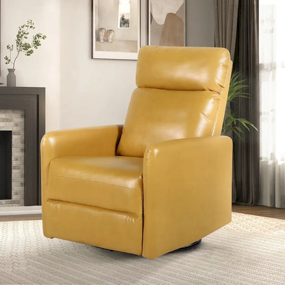Leather Manual Swivel Recliner, 9 Colors, 1-Seat