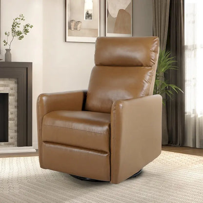 Leather Manual Swivel Recliner, 9 Colors, 1-Seat
