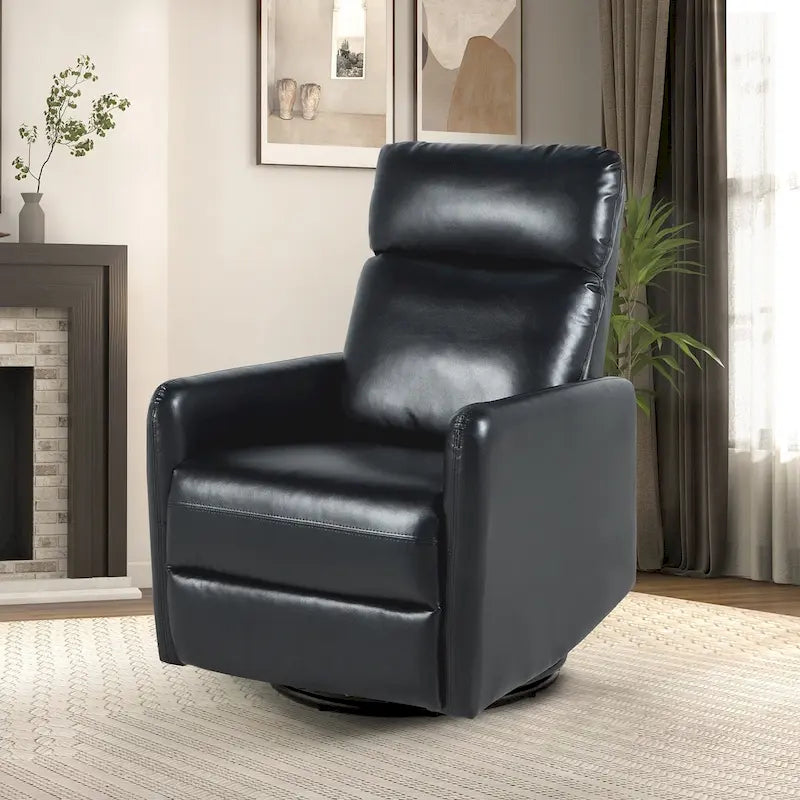 Leather Manual Swivel Recliner, 9 Colors, 1-Seat