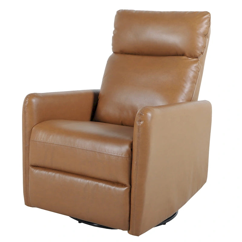 Leather Manual Swivel Recliner, 9 Colors, 1-Seat