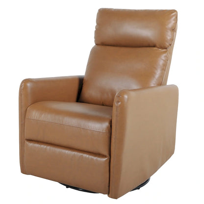Leather Manual Swivel Recliner, 9 Colors, 1-Seat