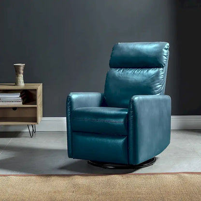 Leather Manual Swivel Recliner, 9 Colors, 1-Seat